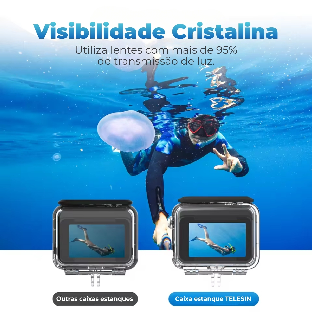 Caixa Estanque de Mergulho para a Insta360 Ace Pro 40 Metros 4 Caixa Estanque de Mergulho para a Insta360 Ace Pro 40 Metros - Imagem 4