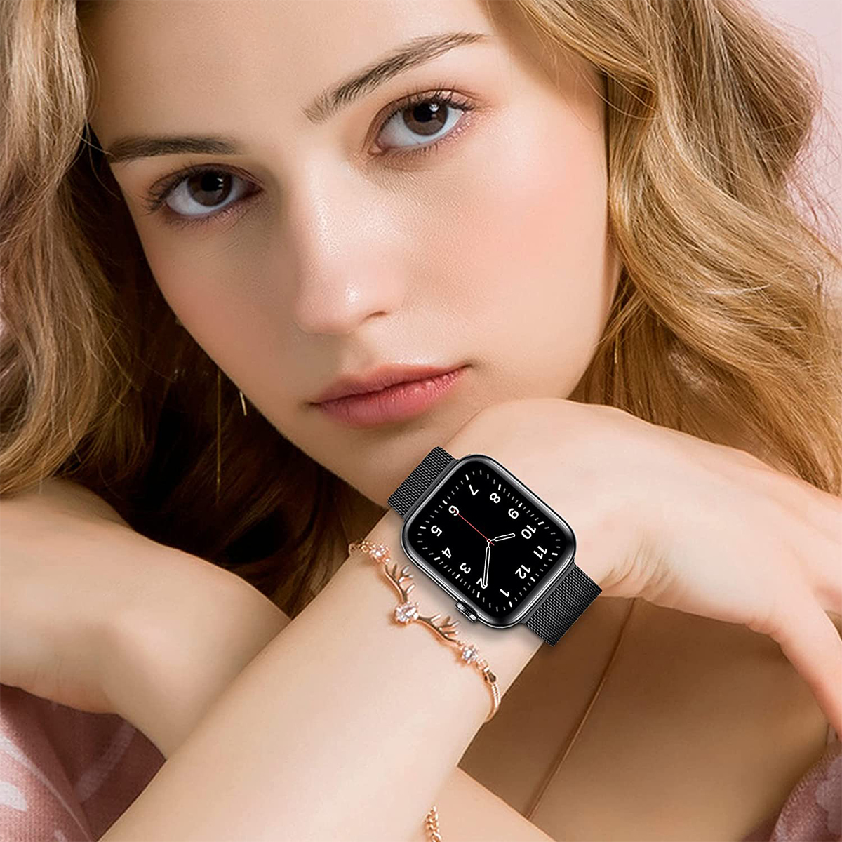 Pulseira Milanes Milanese Metal Aço para Apple Watch e Iwo 5 Pulseira Milanes Milanese Metal Aço para Apple Watch e Iwo - Imagem 5