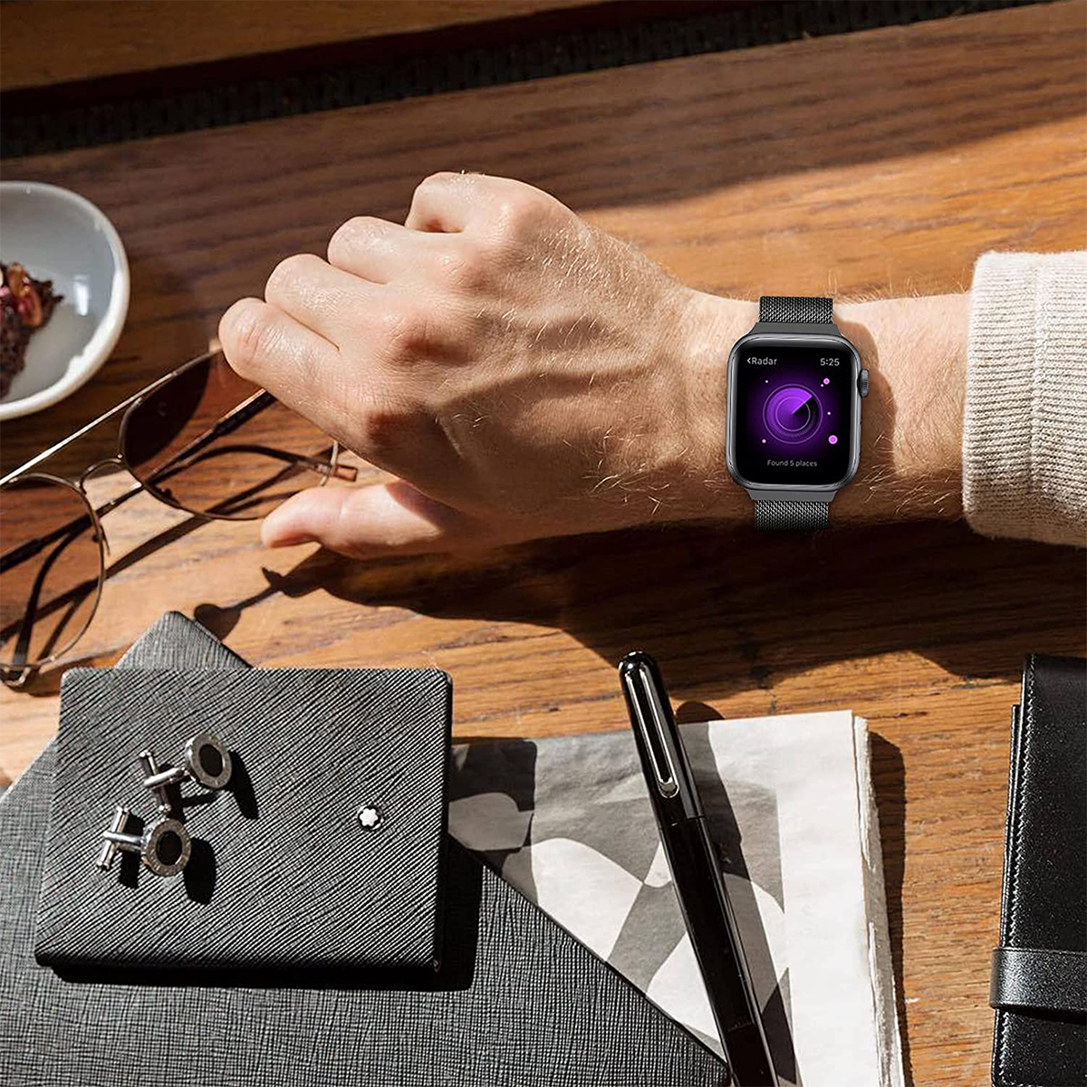 Pulseira Milanes Milanese Metal Aço para Apple Watch e Iwo 3 Pulseira Milanes Milanese Metal Aço para Apple Watch e Iwo - Imagem 3