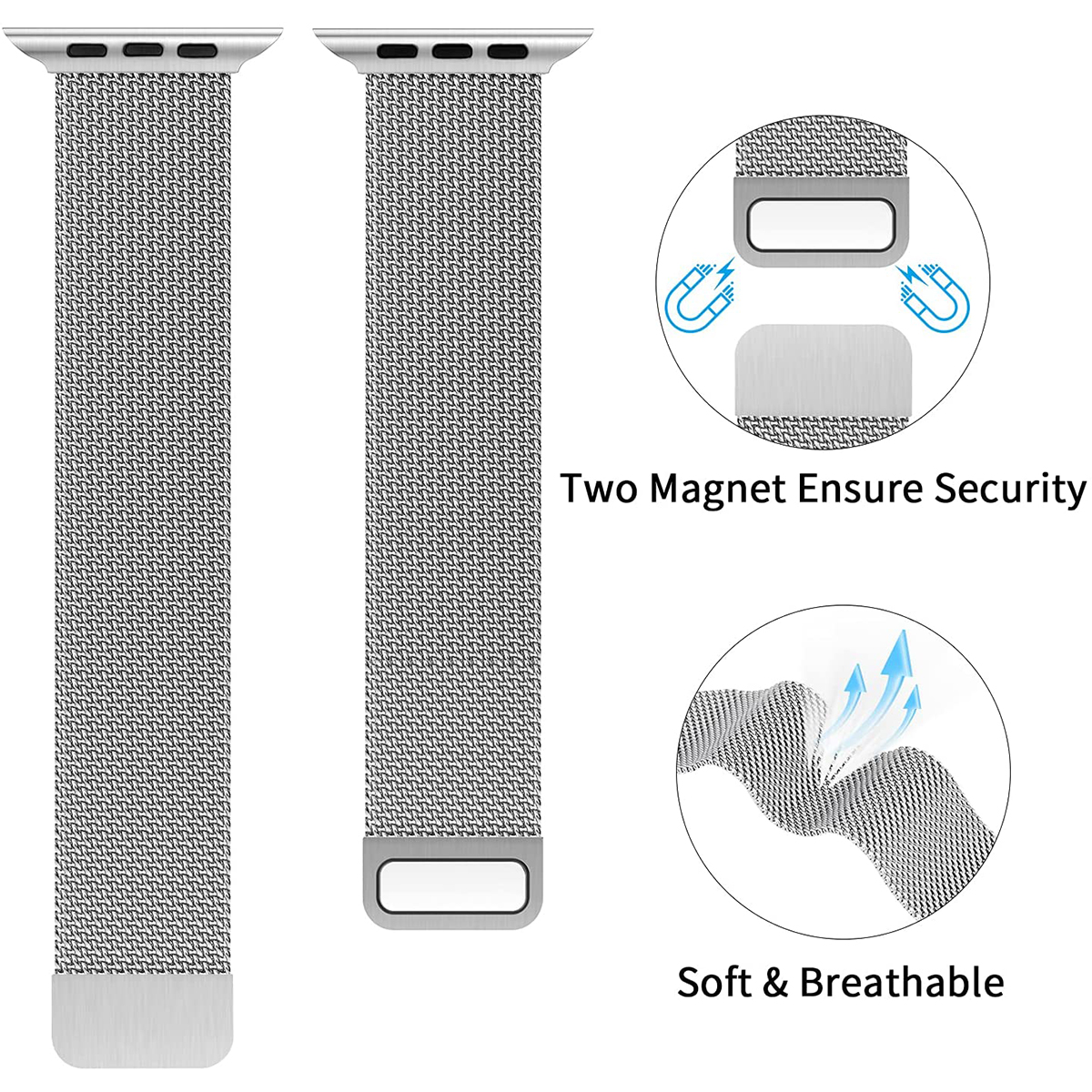 Pulseira Milanes Milanese Metal Aço para Apple Watch e Iwo 11 Pulseira Milanes Milanese Metal Aço para Apple Watch e Iwo - Imagem 11