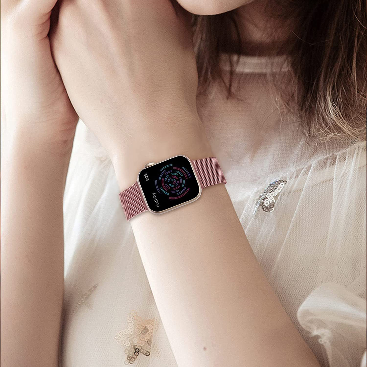 Pulseira Milanes Milanese Metal Aço para Apple Watch e Iwo 2 Pulseira Milanes Milanese Metal Aço para Apple Watch e Iwo - Imagem 2