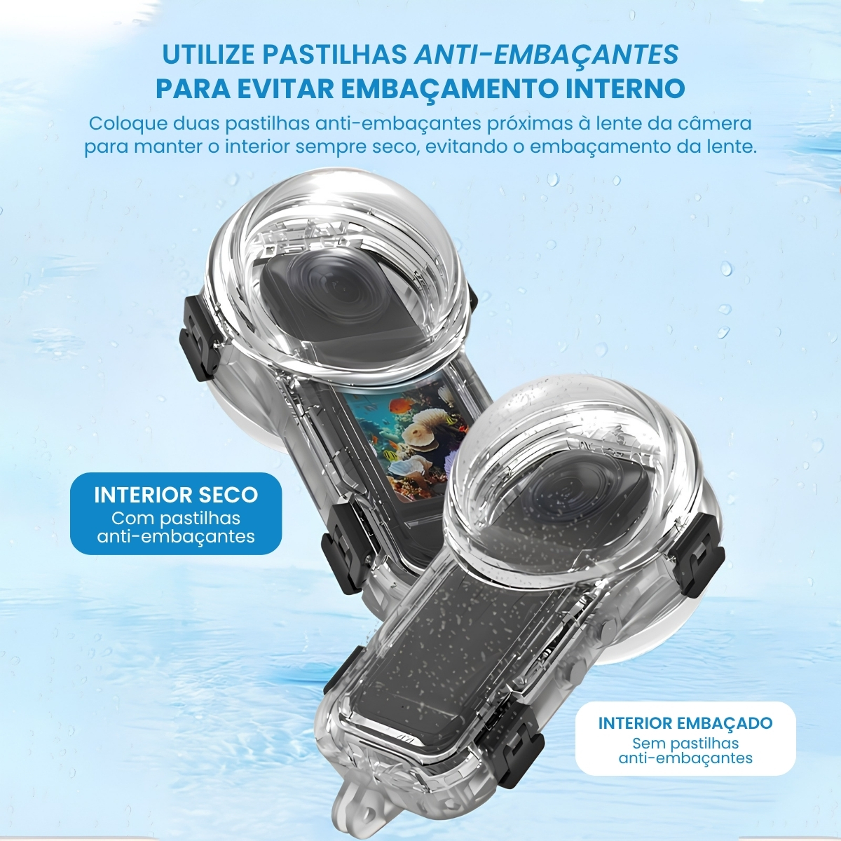 Caixa Estanque Invisível de Mergulho para a Insta 360 X5 5 Caixa Estanque Invisível de Mergulho para a Insta 360 X5 - Imagem 5