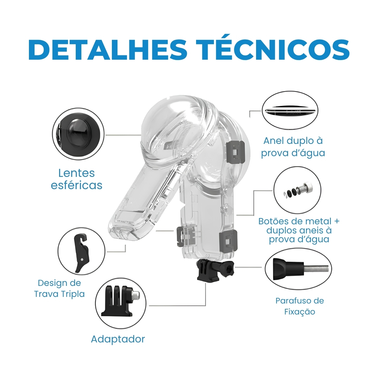 Caixa Estanque Invisível de Mergulho para a Insta 360 X5 6 Caixa Estanque Invisível de Mergulho para a Insta 360 X5 - Imagem 6