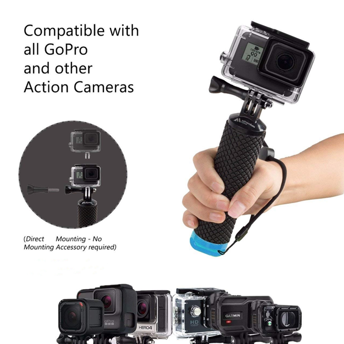 Bastão Flutuante Grip Floaty Bobber para GoPro SJCAM Eken Xtrax HD 4K 2 Bastão Flutuante Grip Floaty Bobber para GoPro SJCAM Eken Xtrax HD 4K - Imagem 2