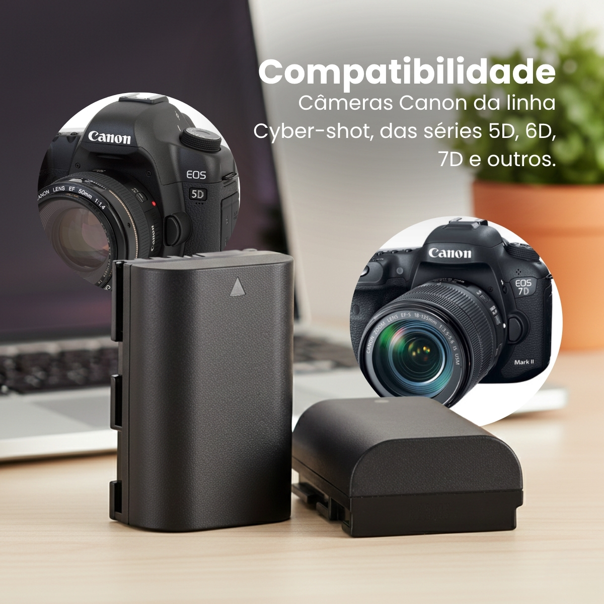 Kit 2 Baterias LP-E6 para Câmeras Canon 5 Kit 2 Baterias LP-E6 para Câmeras Canon - Imagem 5