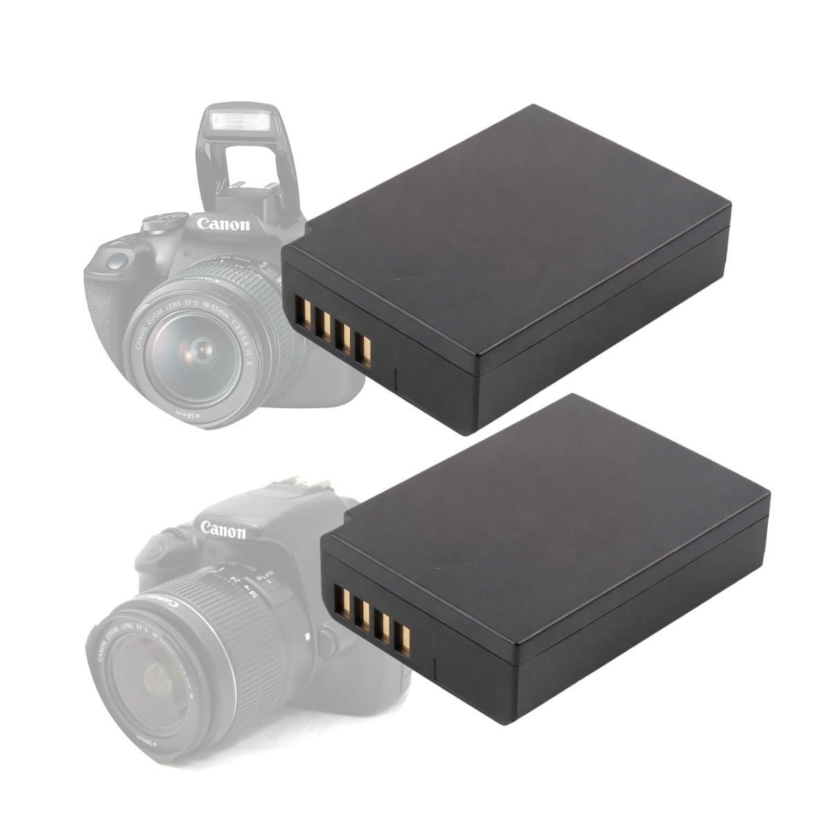 Kit 2 Baterias LP-E10 para Câmeras Canon 1 Kit 2 Baterias LP-E10 para Câmeras Canon