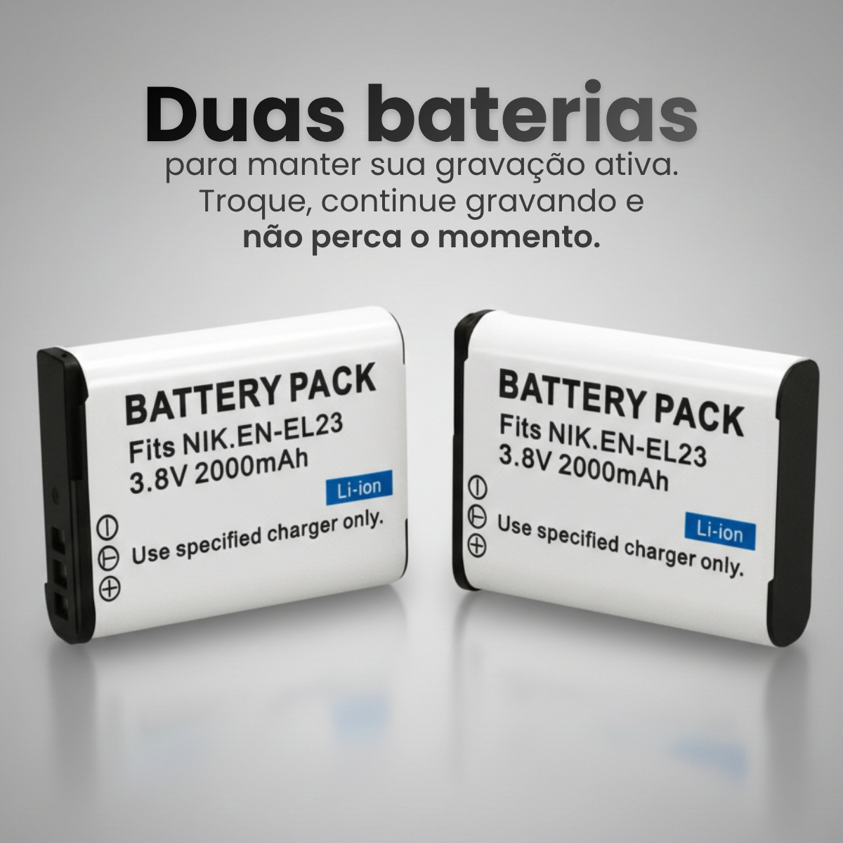 Kit 2 Baterias EN-EL23 para Câmera Nikon Coolpix 2 Kit 2 Baterias EN-EL23 para Câmera Nikon Coolpix - Imagem 2