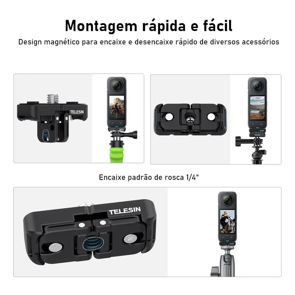 Suporte Magnético Adaptador para a Insta 360 X4 2 Suporte Magnético Adaptador para a Insta 360 X4 - Imagem 2