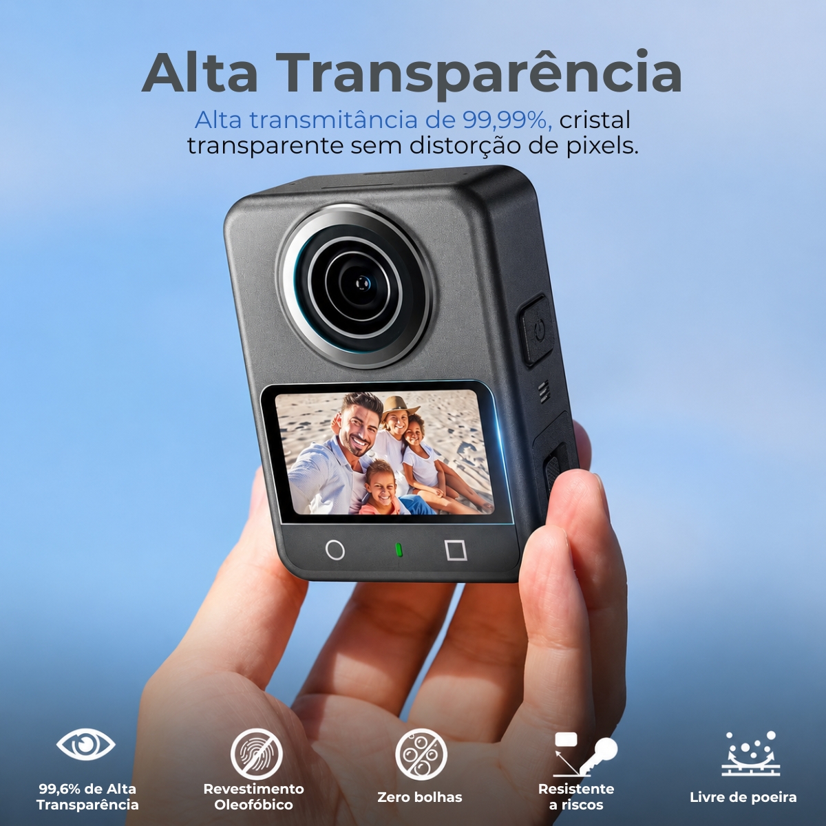 Película de Vidro Para Tela DJI Osmo 360 3 Película de Vidro Para Tela DJI Osmo 360 - Imagem 3
