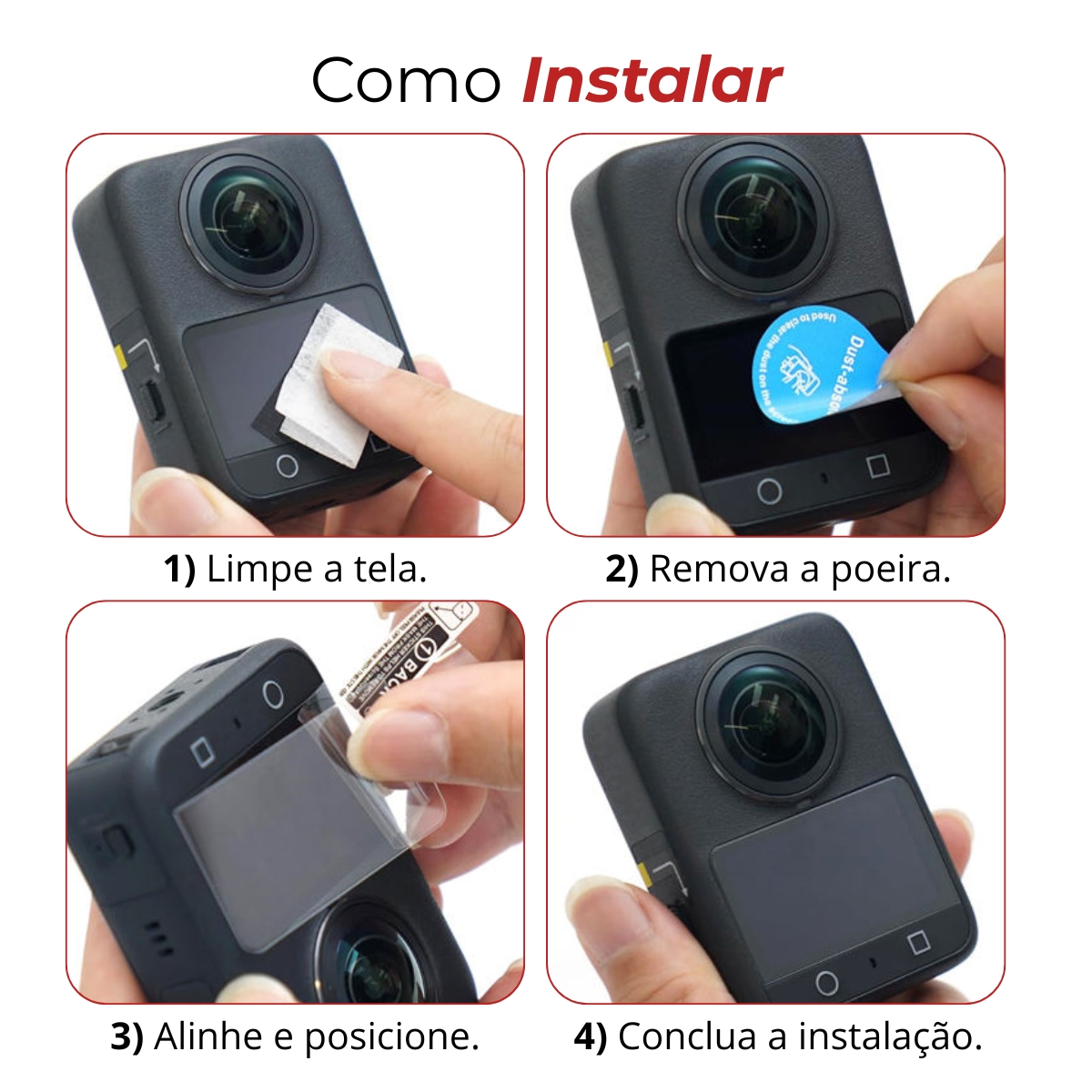 Película de Vidro Para Tela DJI Osmo 360 6 Película de Vidro Para Tela DJI Osmo 360 - Imagem 6