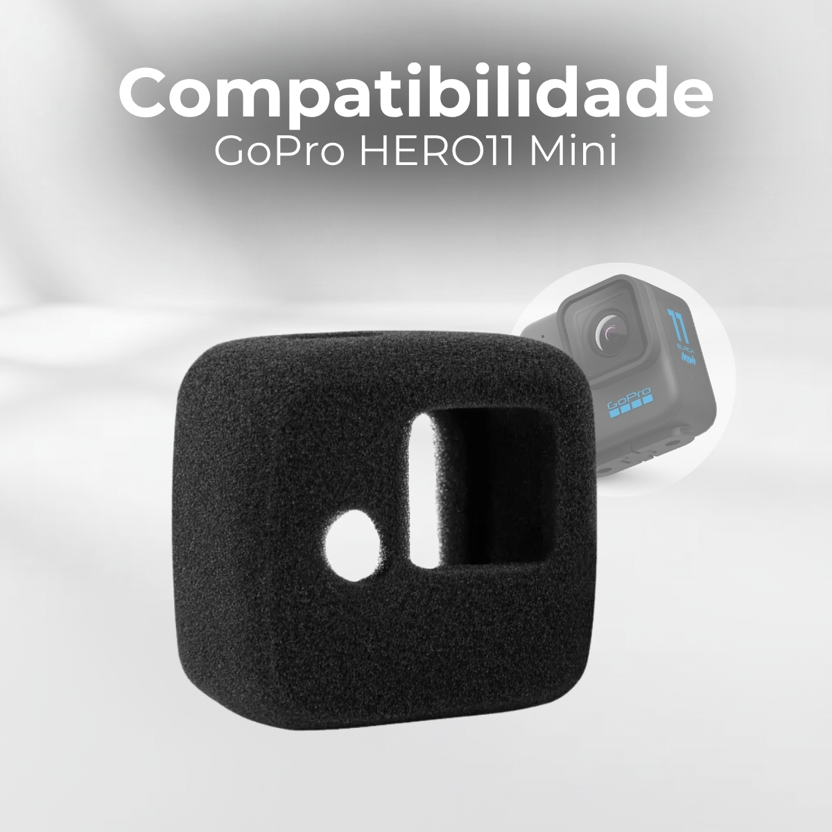 Espuma Acústica Protetora de Vento para a GoPro HERO11 Mini 5 Espuma Acústica Protetora de Vento para a GoPro HERO11 Mini - Imagem 5