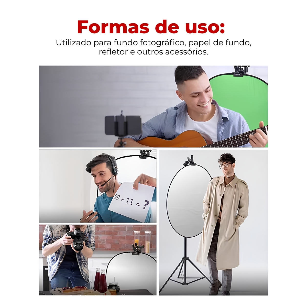Suporte Articulado P/ Rebatedor Grampo P/ Tripé Fotografia 7 Suporte Articulado P/ Rebatedor Grampo P/ Tripé Fotografia - Imagem 7
