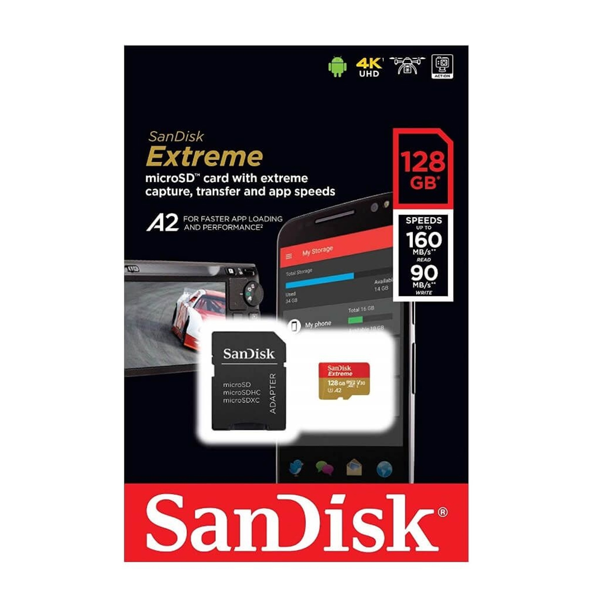 Cartão de Memória MicroSD - Sandisk Extreme 128GB U3 6 Cartão de Memória MicroSD - Sandisk Extreme 128GB U3 - Imagem 6