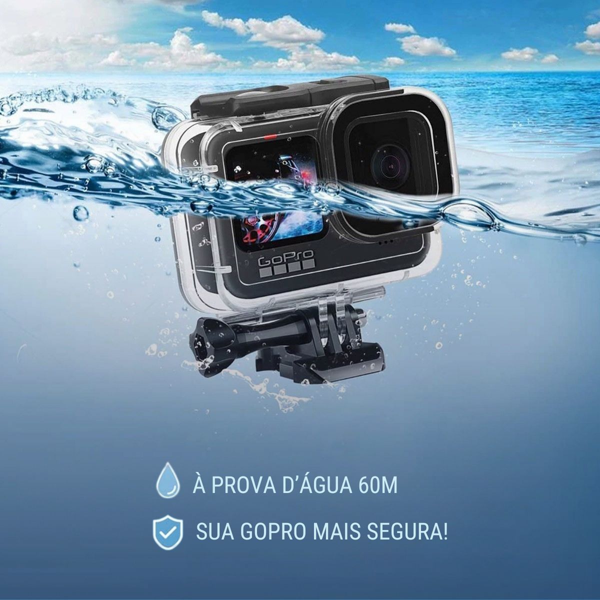Caixa Estanque Mergulho Para GoPro HERO9 10 11 12 13 Black 5 Caixa Estanque Mergulho Para GoPro HERO9 10 11 12 13 Black - Imagem 5