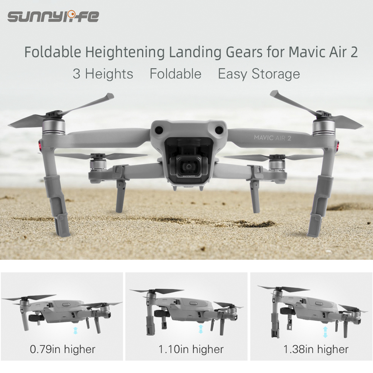Extensor do Trem de Pouso e Decolagem para o Drone DJI Mavic Air 2 e Mavic Air 2S 3 Extensor do Trem de Pouso e Decolagem para o Drone DJI Mavic Air 2 e Mavic Air 2S - Imagem 3