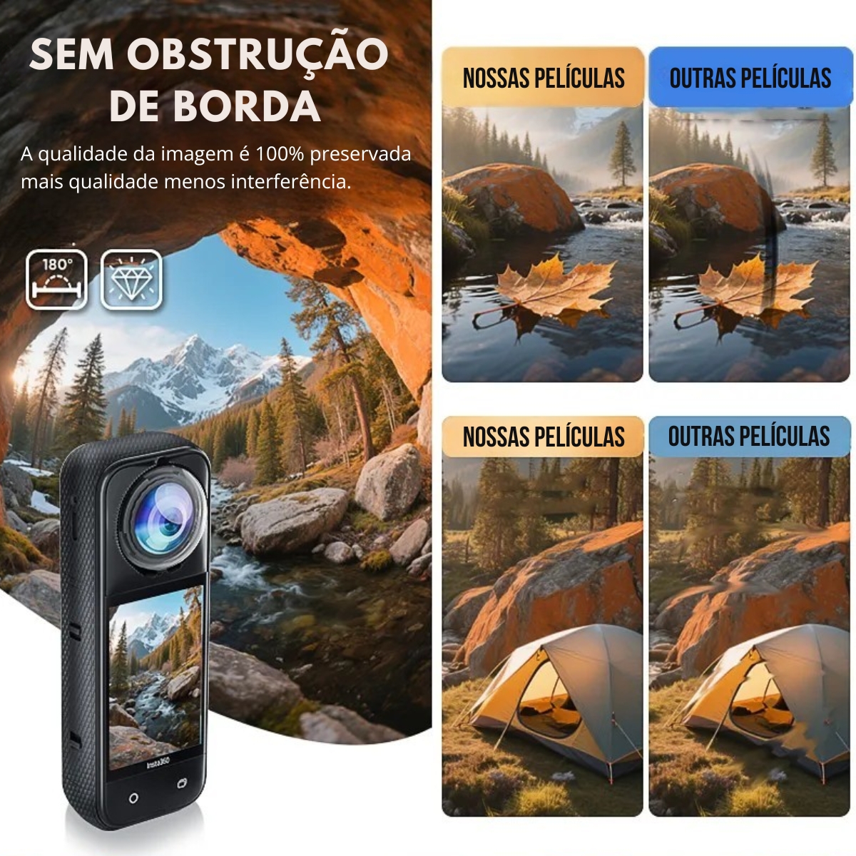 Protetores das Lentes Premium para a Insta360 X5 7 Protetores das Lentes Premium para a Insta360 X5 - Imagem 7