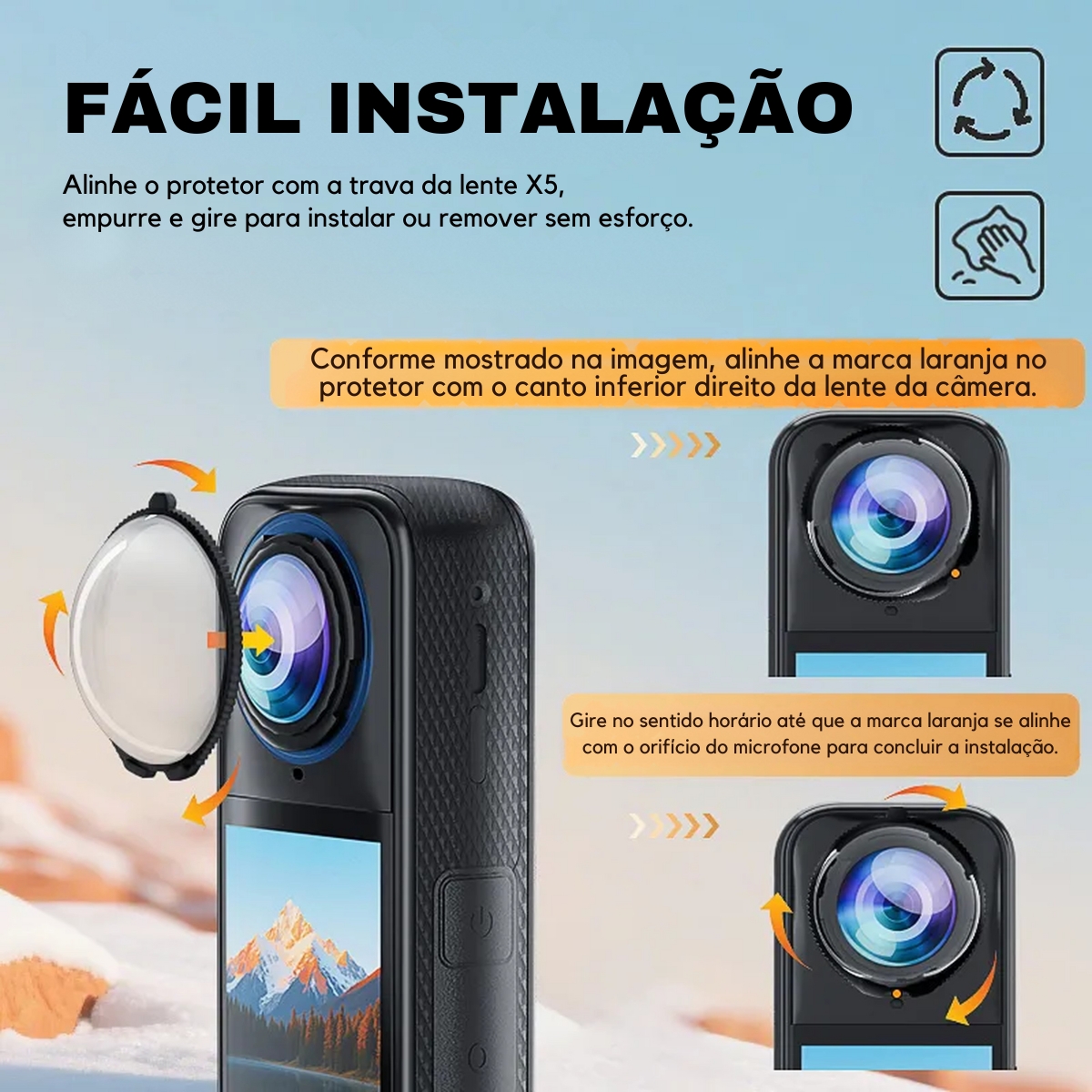 Protetores das Lentes Premium para a Insta360 X5 6 Protetores das Lentes Premium para a Insta360 X5 - Imagem 6