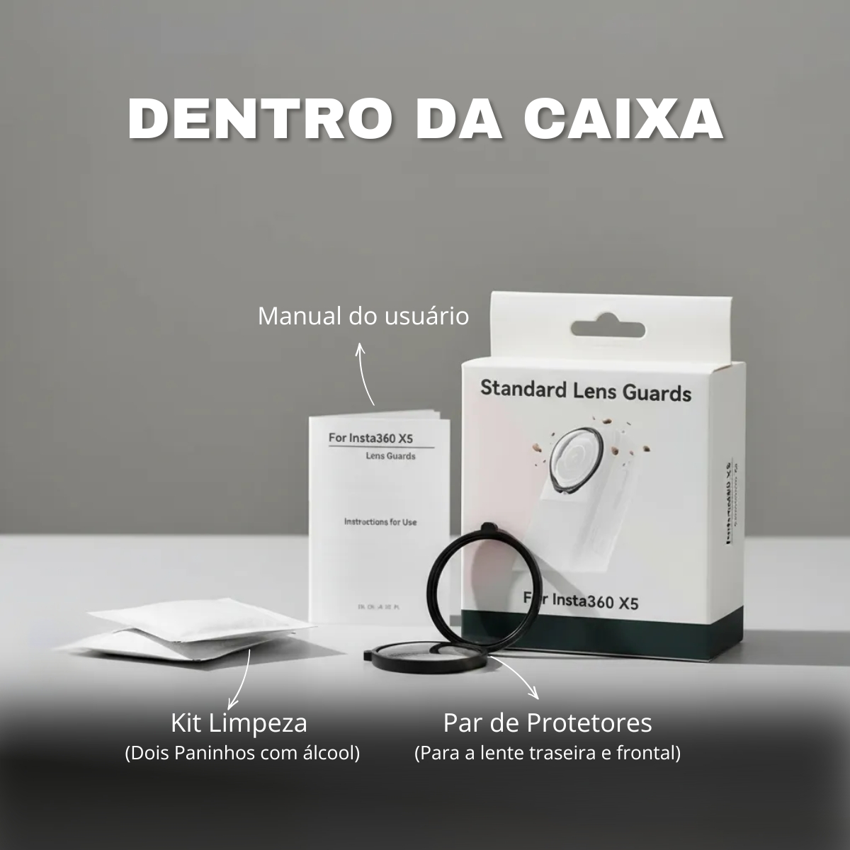 Protetores das Lentes Premium para a Insta360 X5 3 Protetores das Lentes Premium para a Insta360 X5 - Imagem 3
