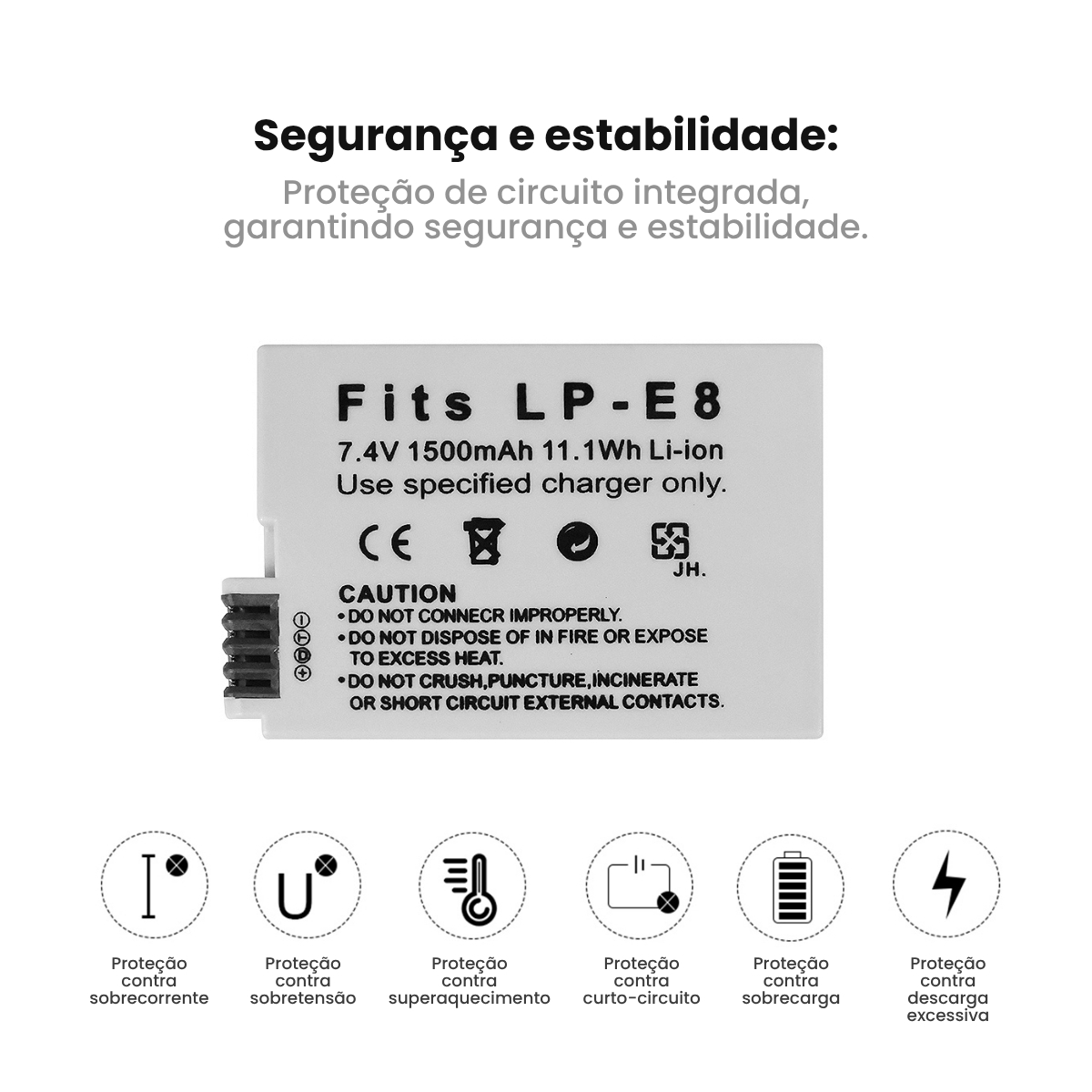 Kit Carregador Duplo e 1 Bateria LP-E8 para Câmeras Canon 3 Kit Carregador Duplo e 1 Bateria LP-E8 para Câmeras Canon - Imagem 3
