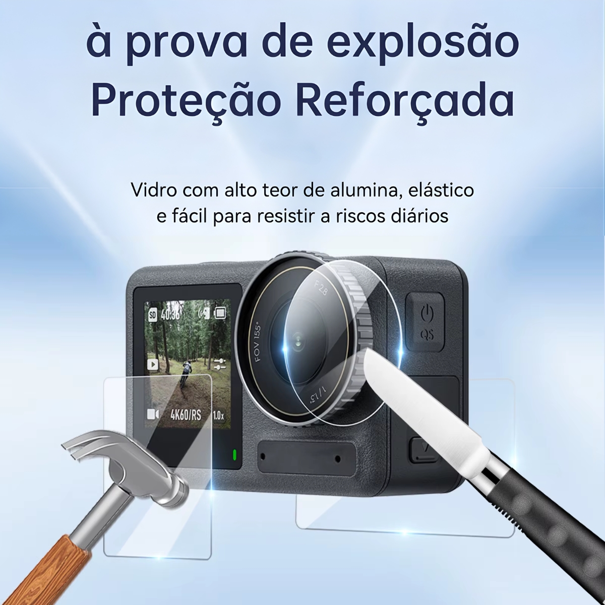 A - Película Vidro Lente, Tela Lcd, Visor Para A Osmo Action 5 5 A - Película Vidro Lente, Tela Lcd, Visor Para A Osmo Action 5 - Imagem 5