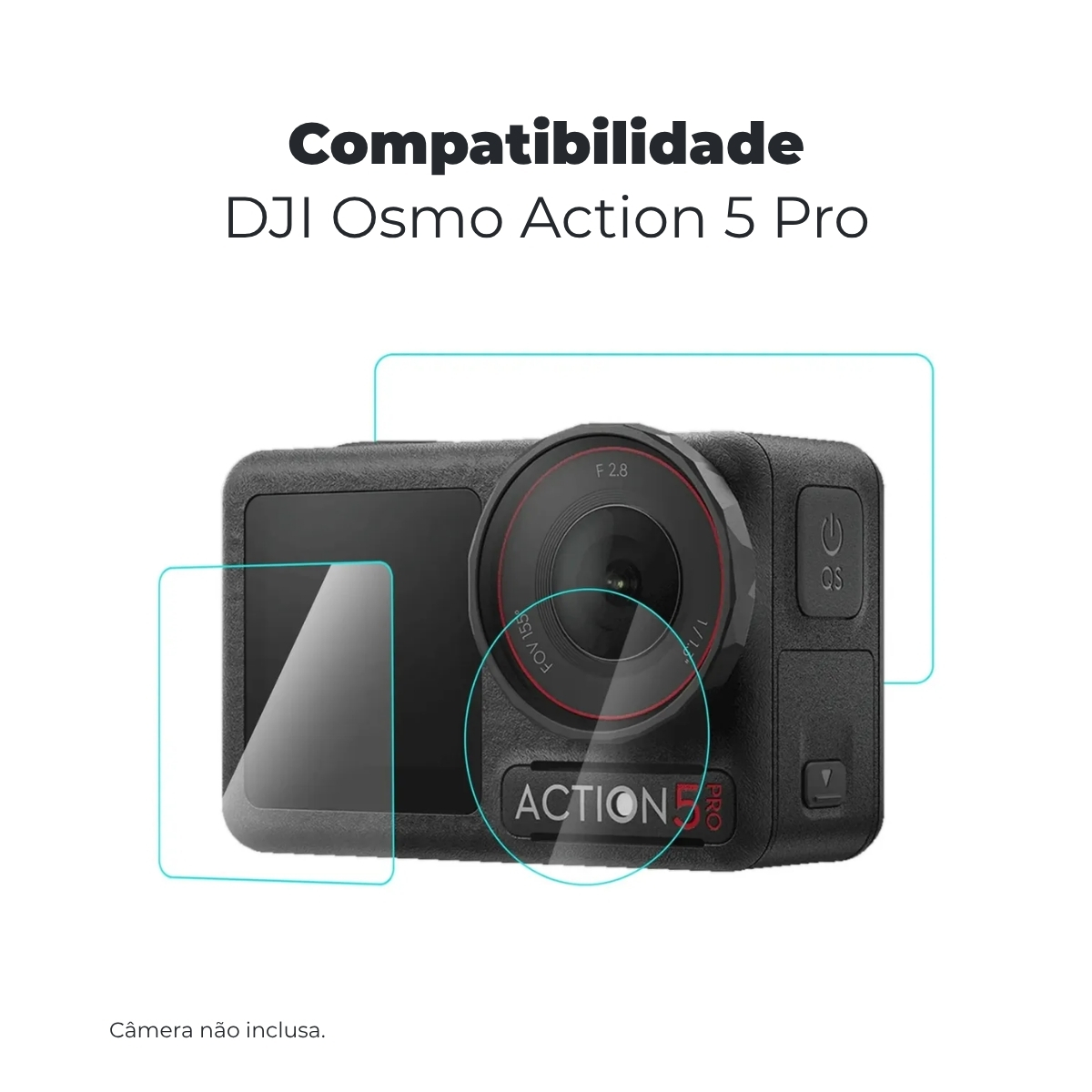 A - Película Vidro Lente, Tela Lcd, Visor Para A Osmo Action 5 4 A - Película Vidro Lente, Tela Lcd, Visor Para A Osmo Action 5 - Imagem 4
