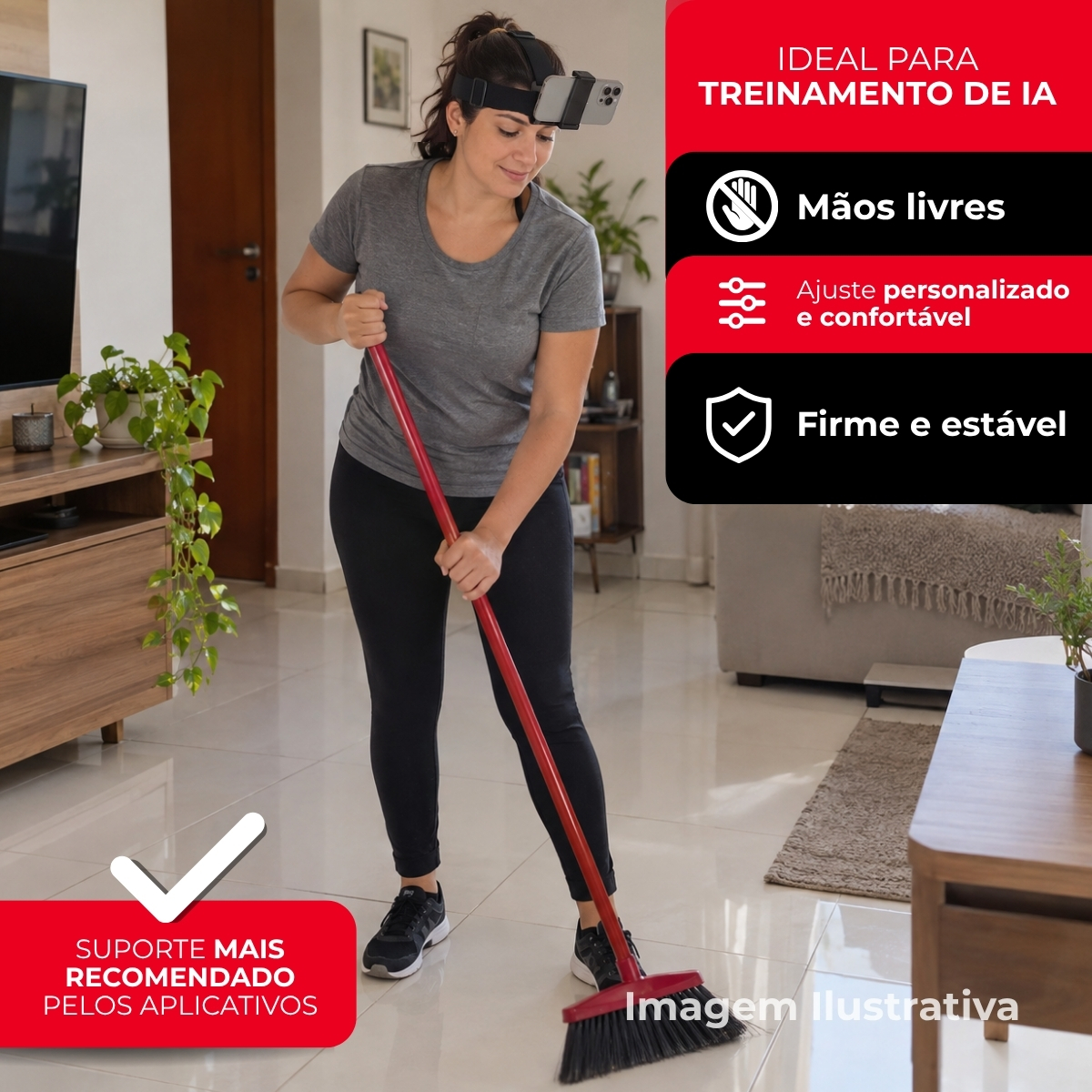 Suporte de Cabeça Para Celulares Mãos Livres Ponto de Vista 2 Suporte de Cabeça Para Celulares Mãos Livres Ponto de Vista - Imagem 2